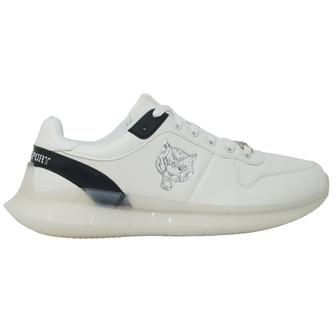 Thumbnail - Plein Sport Markenzeichen Silber Tiger Logo Weiß Turnschuhe