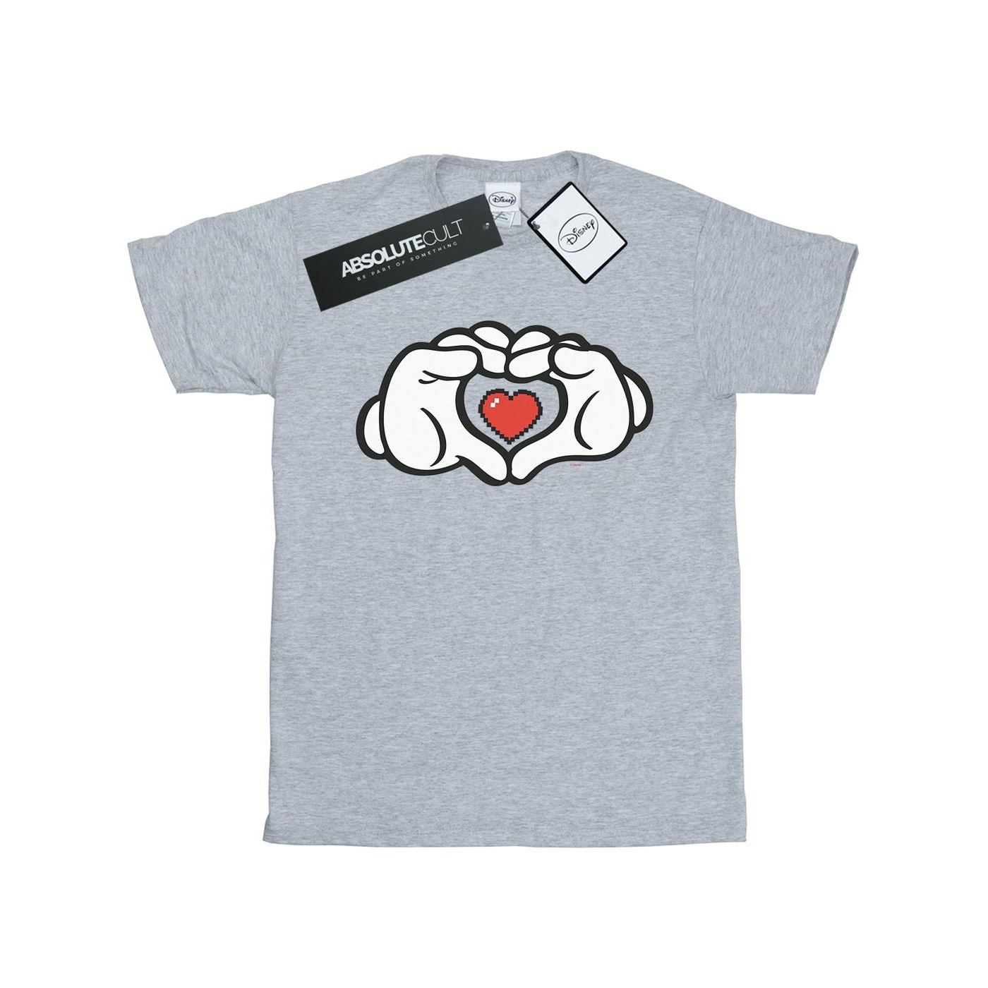 Thumbnail - Disney - "Mickey Mouse Heart Hands" T-Shirt für Herren (Grau)