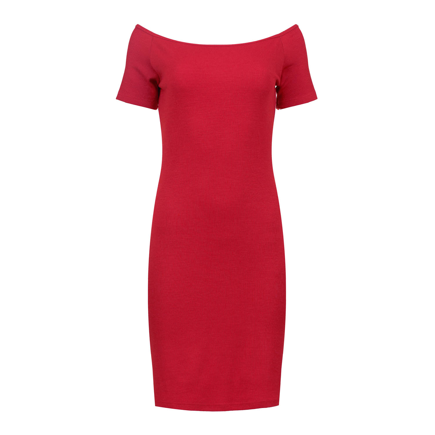 Schulterfreies Enges Kleid - Rot, Einheitsgröße