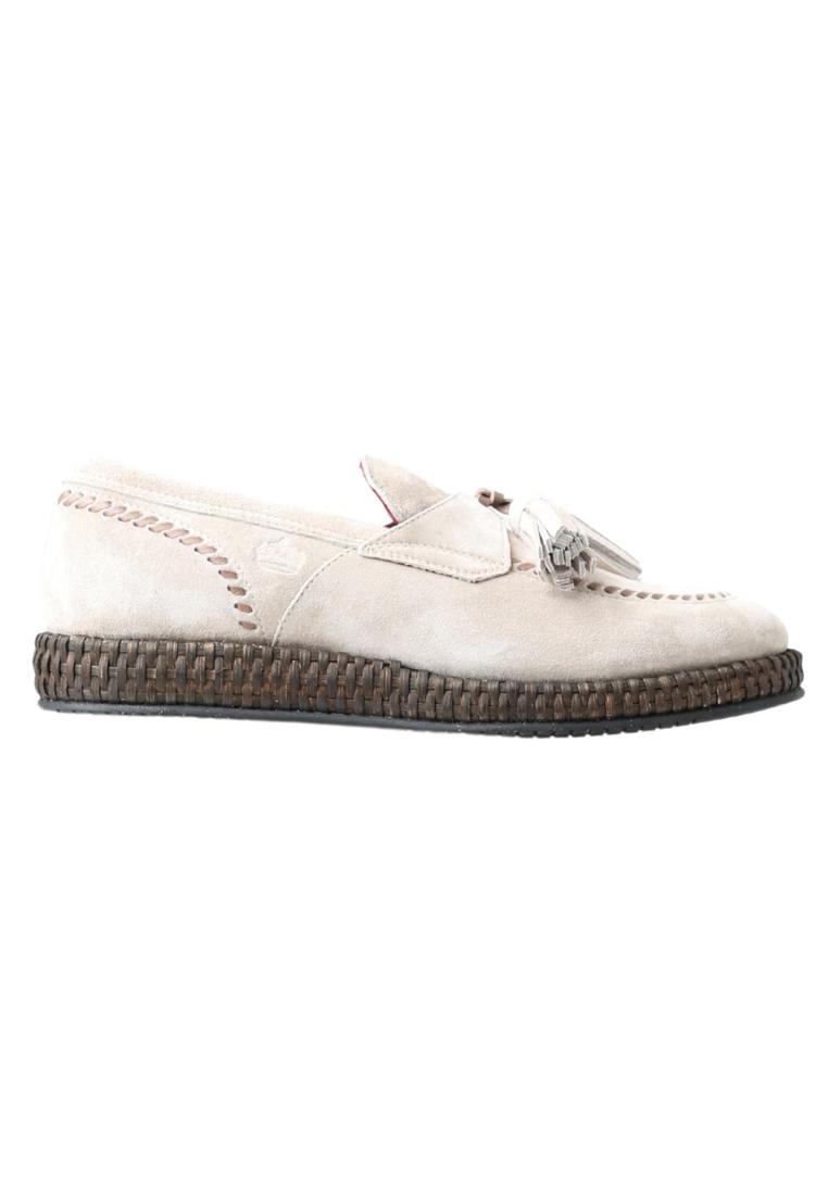 Dolce & Gabbana Mens Ivory Suede Leather Espadrille Shoes – Off-White – Size EU 43