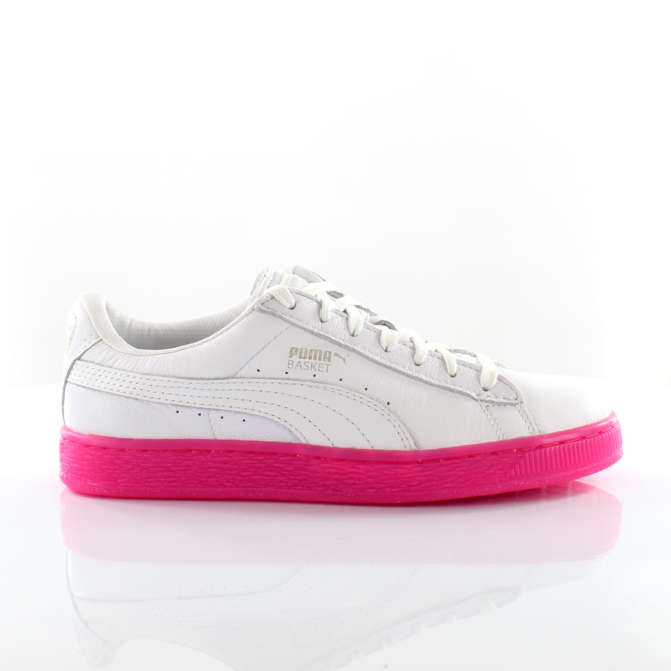 Thumbnail - Puma Basket Classic Mono Ice Ref White Leder Womens Trainer 363117 01