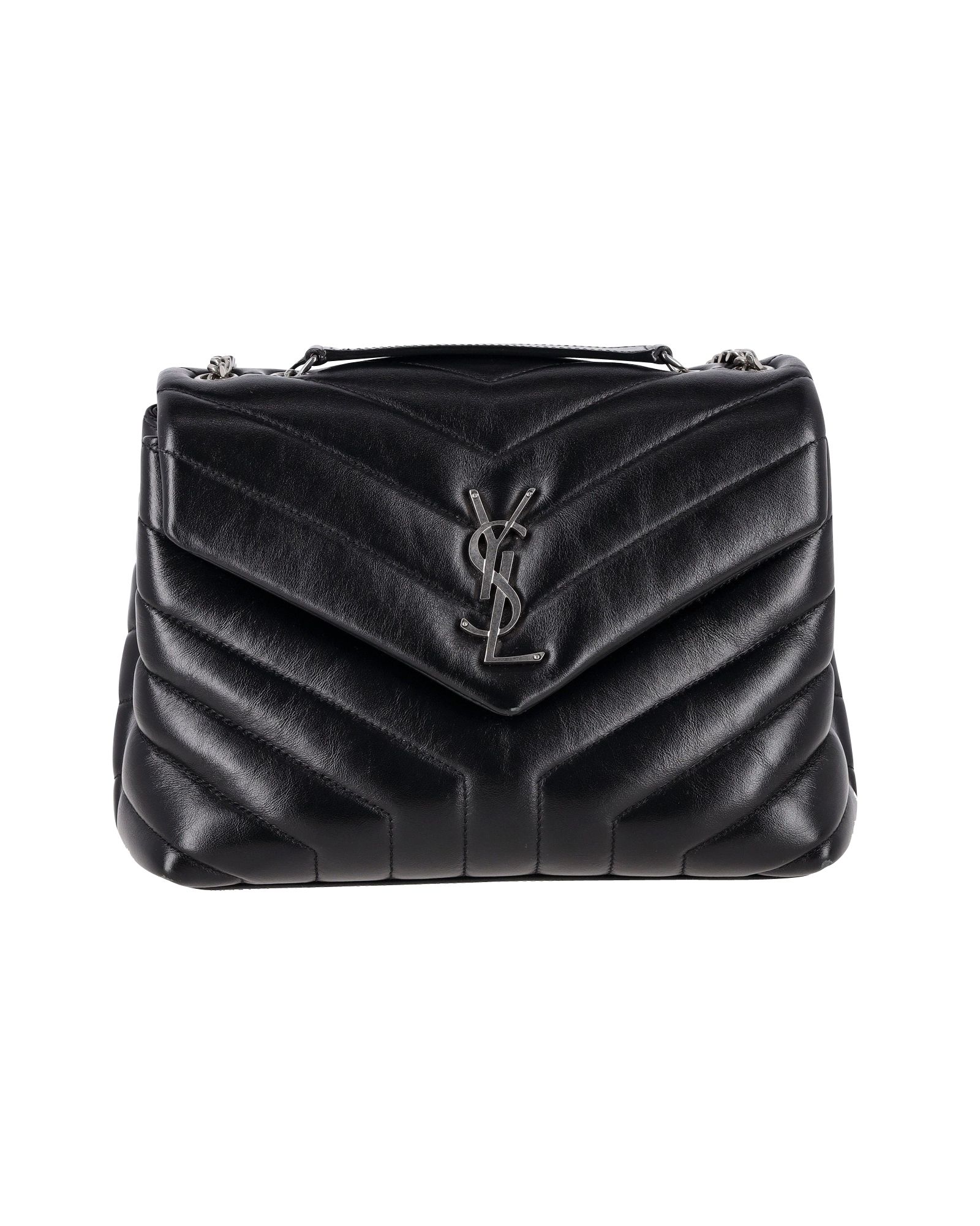 Saint Laurent Pre-owned Womens Small Loulou Shoulder Bag in Black Leather Leather (archived) – One Size