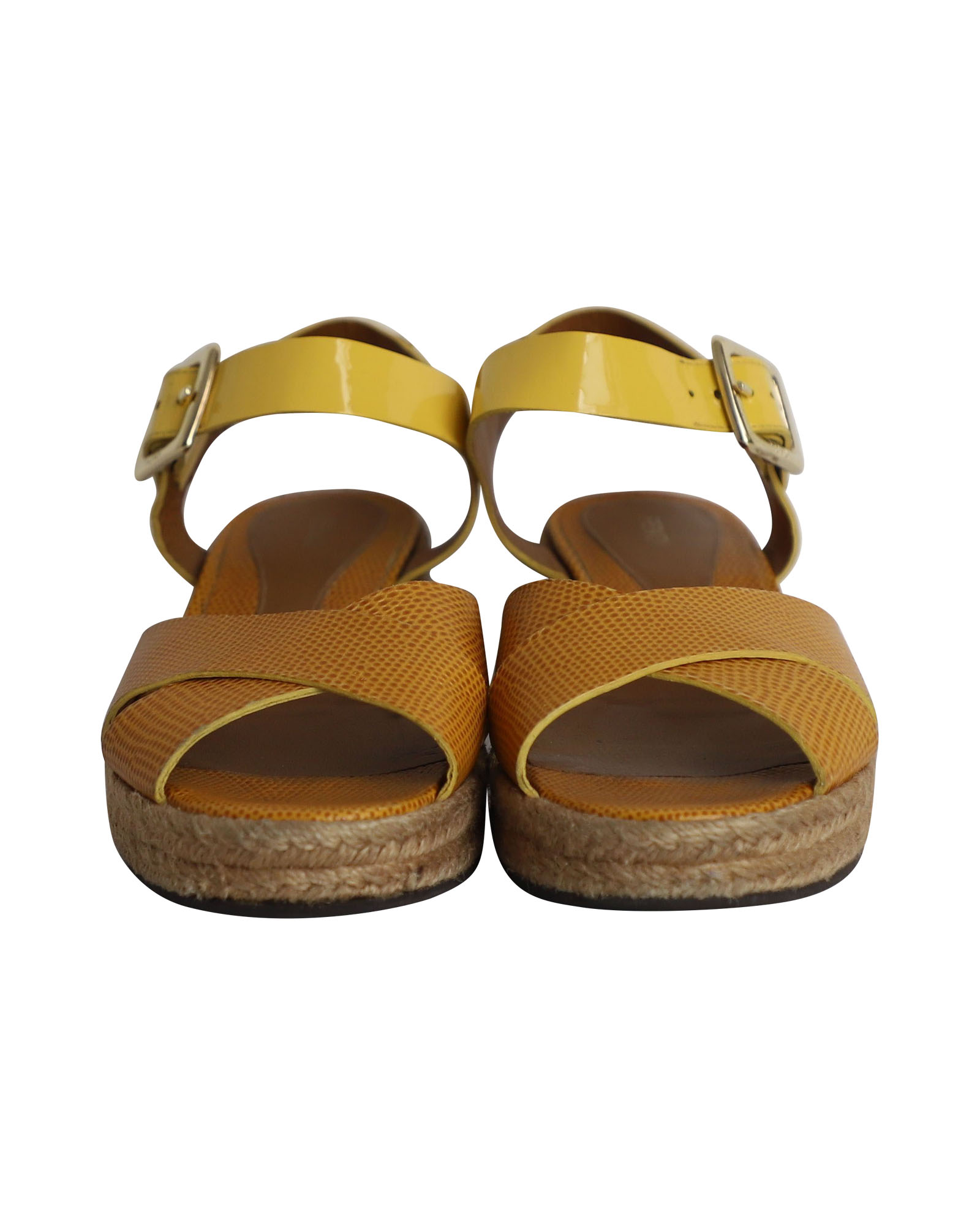 Fendi Pre-owned Fendi Cross Ankelrem Sandaler i Multicolor Patenterat Läder dam – bild 2