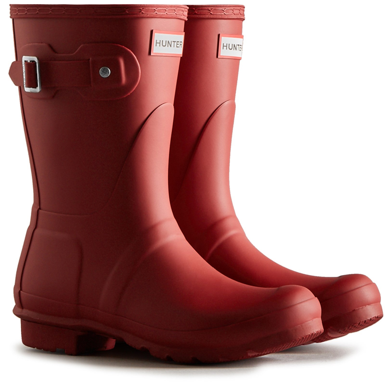 Hunter Womens Original Short Wellington Boots – Red Rubber – Size UK 3