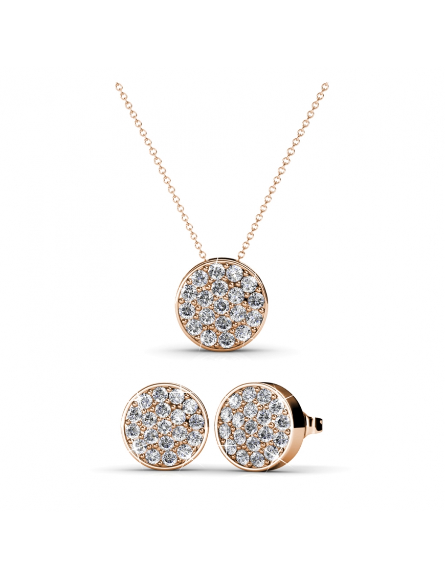 Thumbnail - Rundes Set - Roségold und Kristall