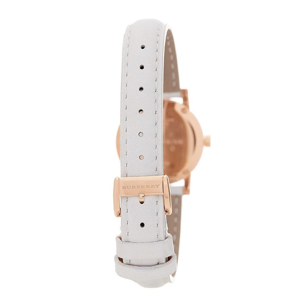 Burberry BU9209 Rose Gold Tone White Leather Damklocka – bild 2