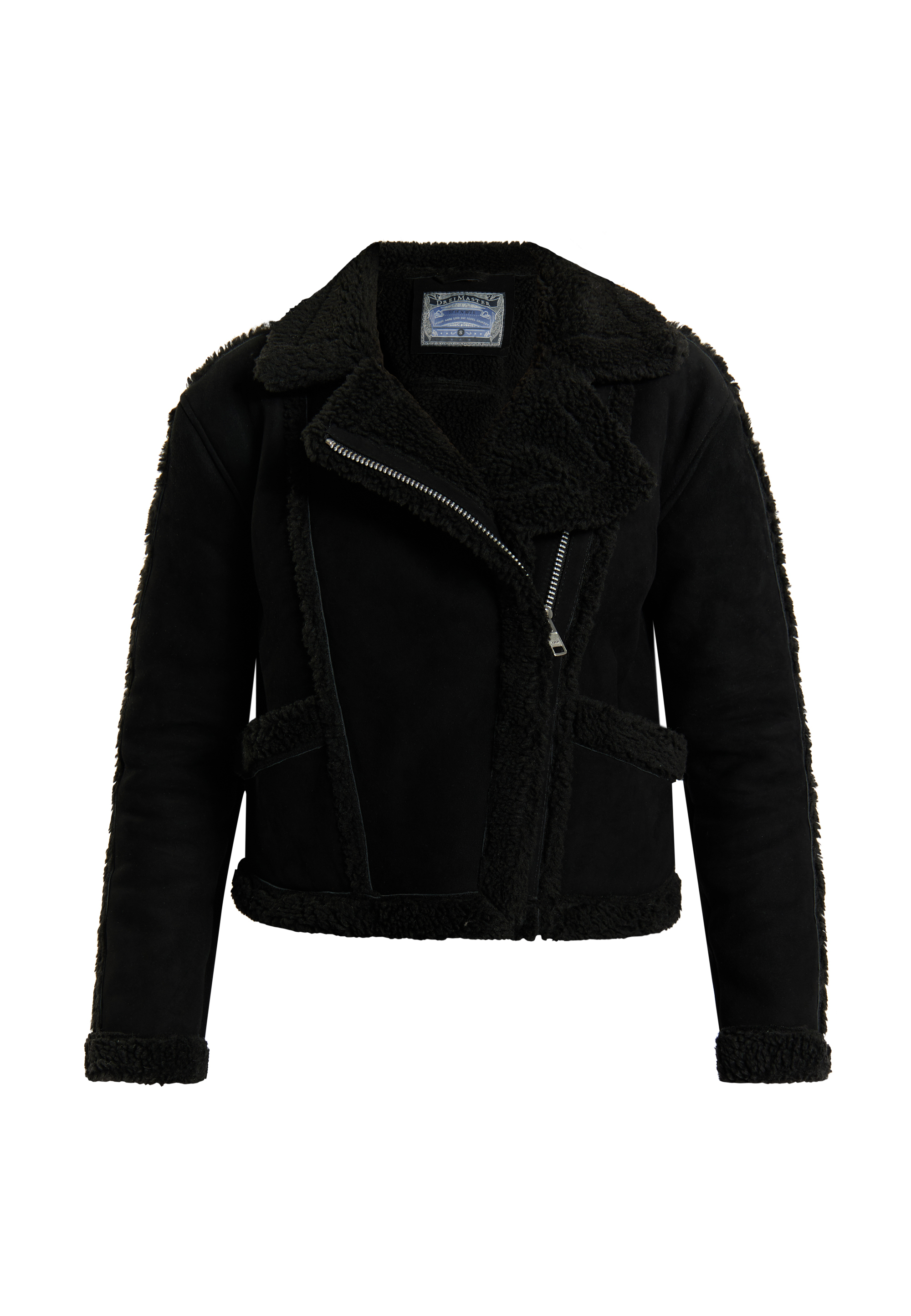 Dreimaster Bikerjacke Aus Leder Damen Schwarz