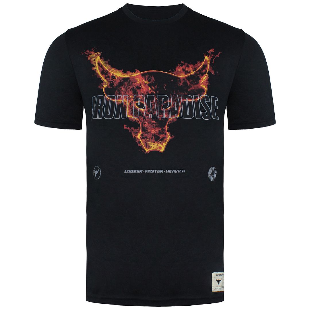 Thumbnail - Under Armour X Project Rock Fire Black Crew Neck Herren T-Shirt 1361732 001