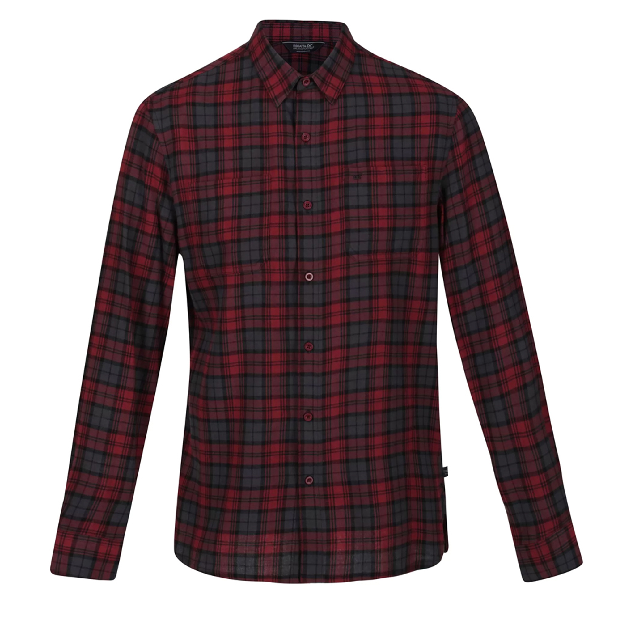 Regatta Mens Lance Checked Shirt (Syrah Red) Cotton - Size Small