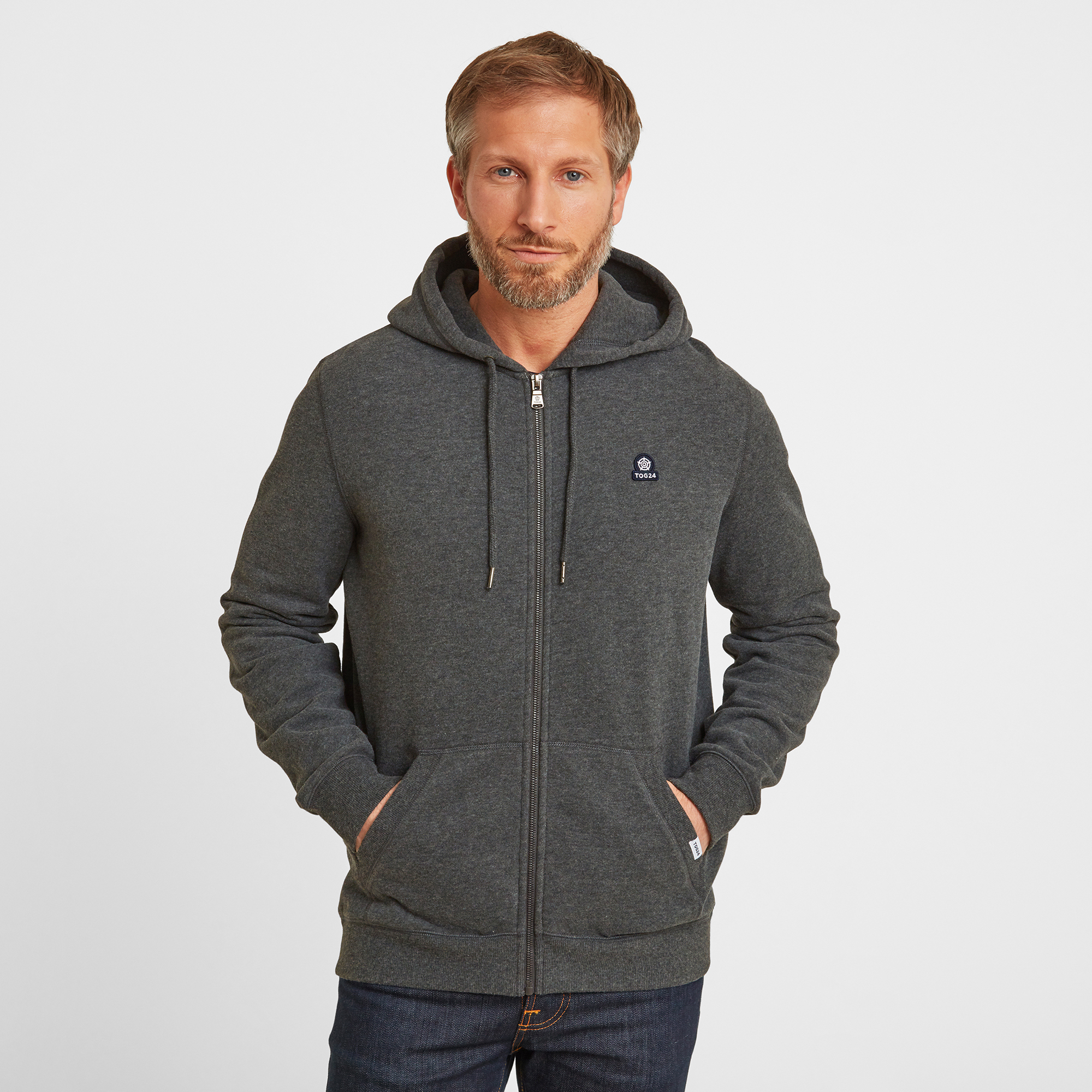 TOG24 Alden Mens Hoodie Dark Grey Marl Cotton - Size X-Large