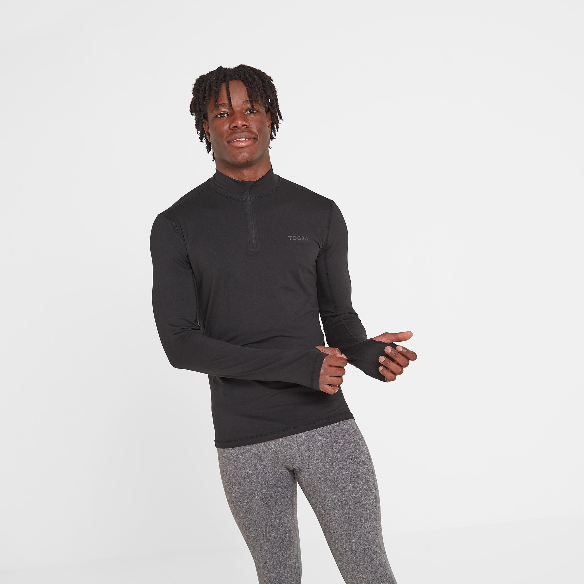TOG24 Snowdon Mens Thermal Zipneck Black - Size Medium
