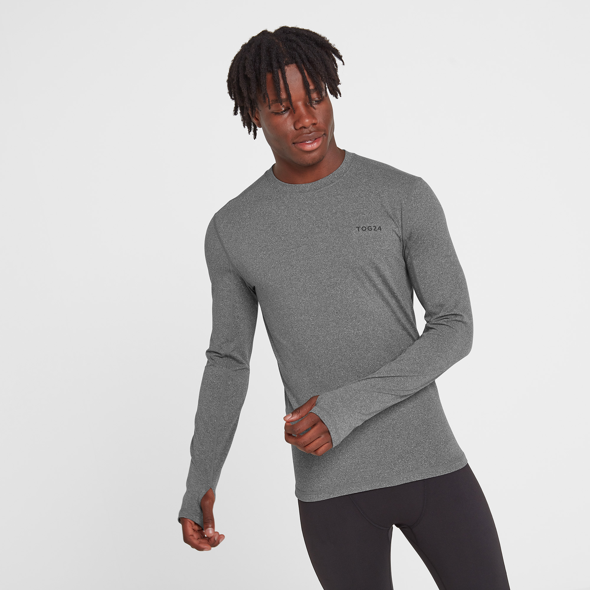 TOG24 Snowdon Mens Thermal Crewneck Grey Marl - Size 2XL