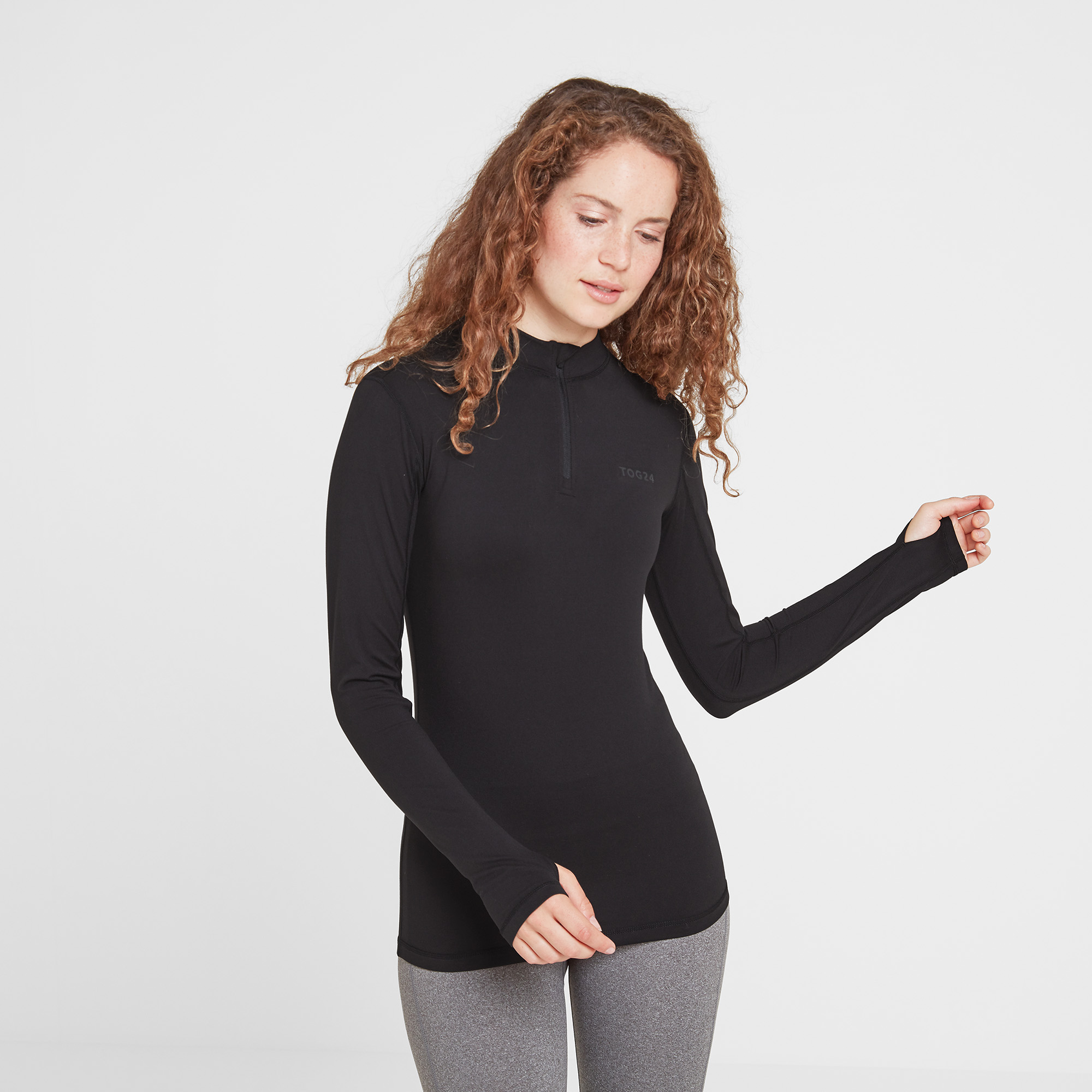 TOG24 Snowdon Womens Thermal Zipneck Black - Size UK 12 (Women's)