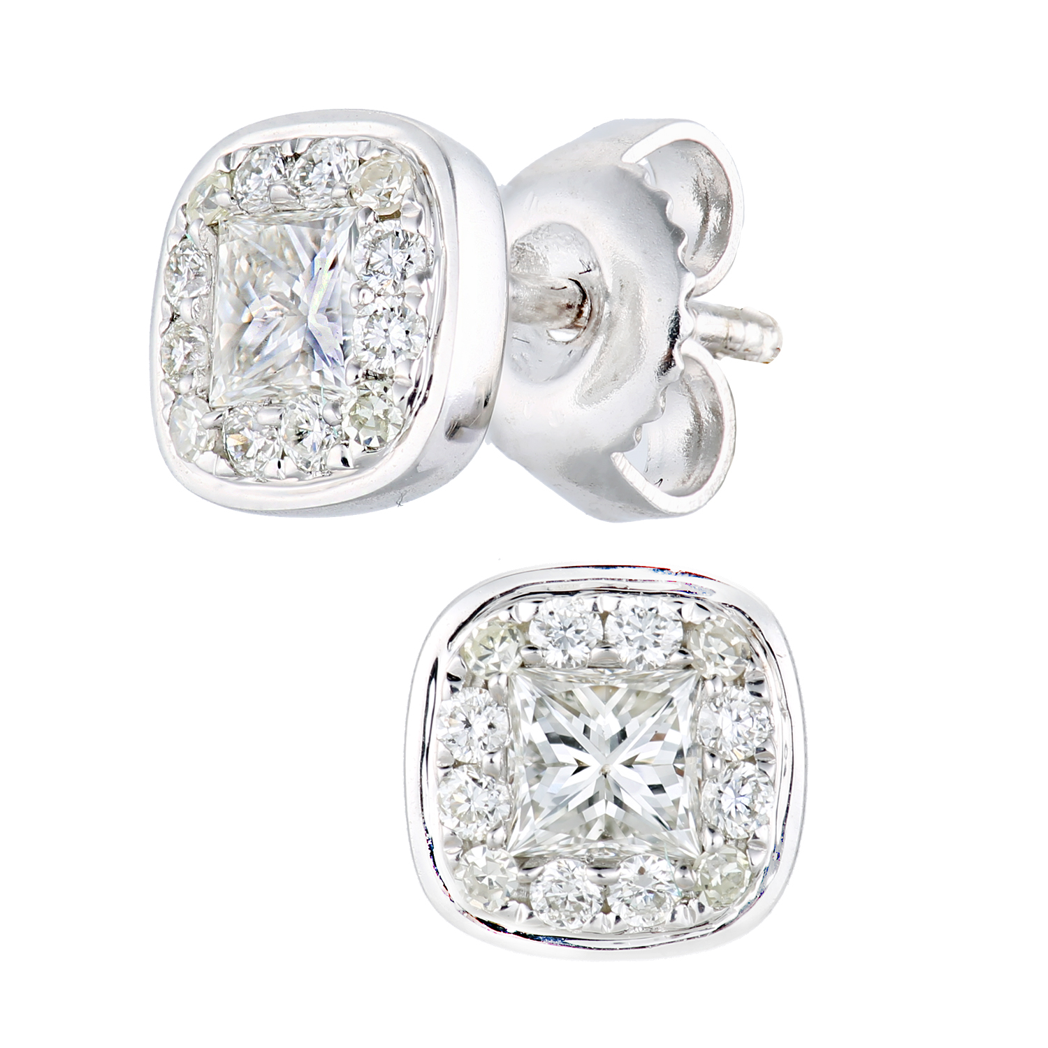 Diamant L’Eternel Womens 9ct White Gold Earrings With 0.57ct Diamond – One Size
