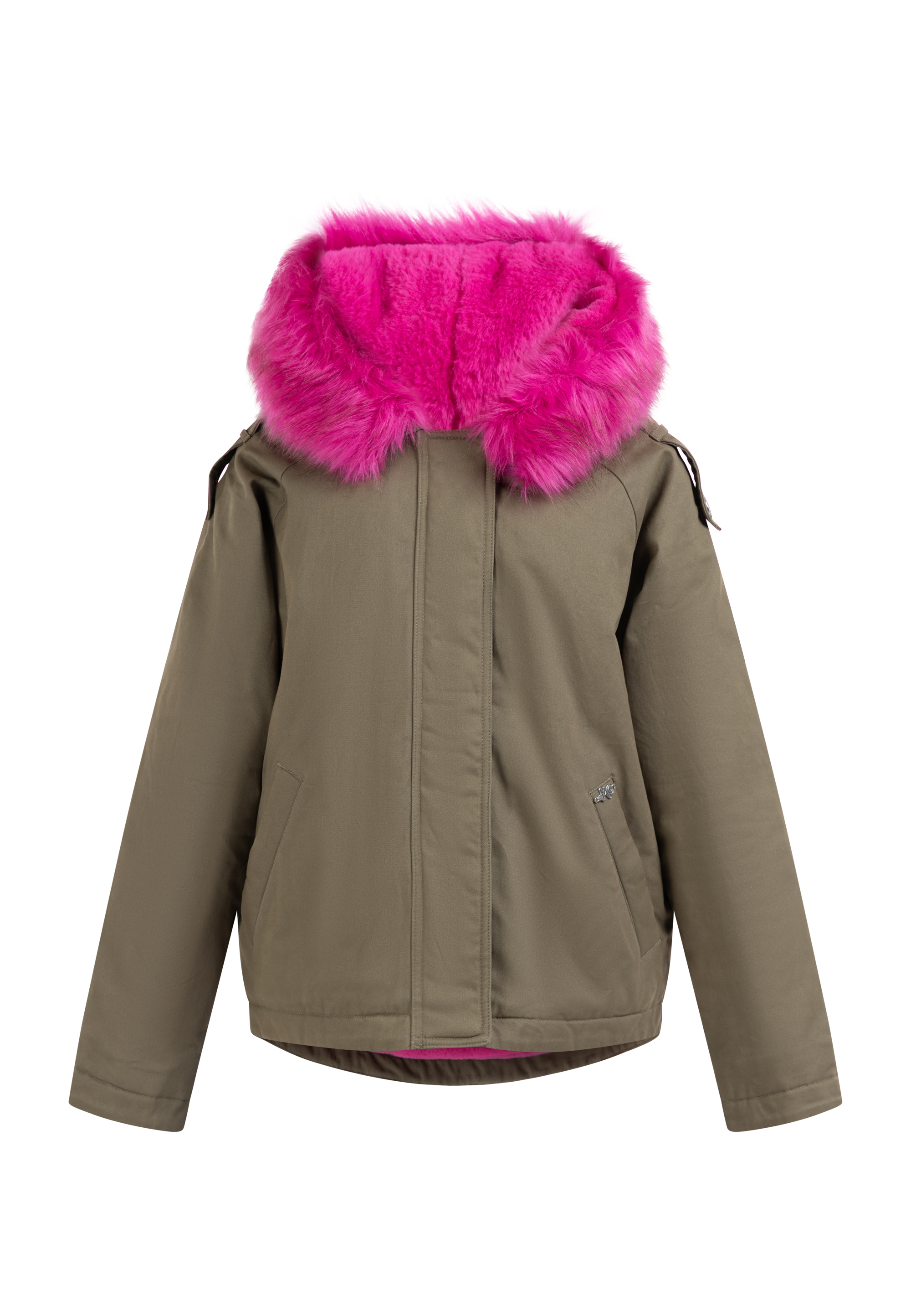 Mymo winterjas houduwarm Dames Olijf violet