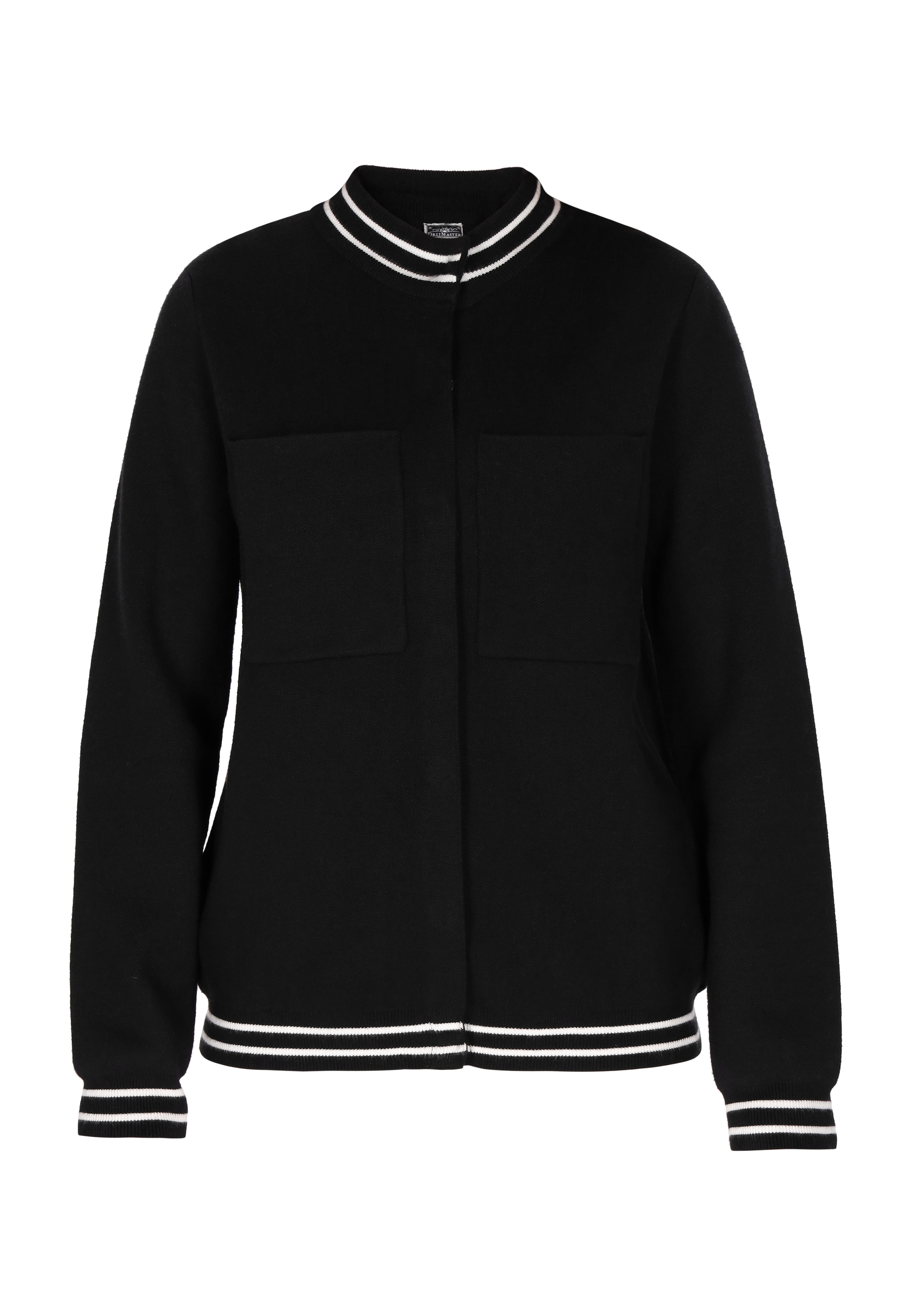 Thumbnail - Dreimaster Cardigan Damen Schwarz Weiss Streifen