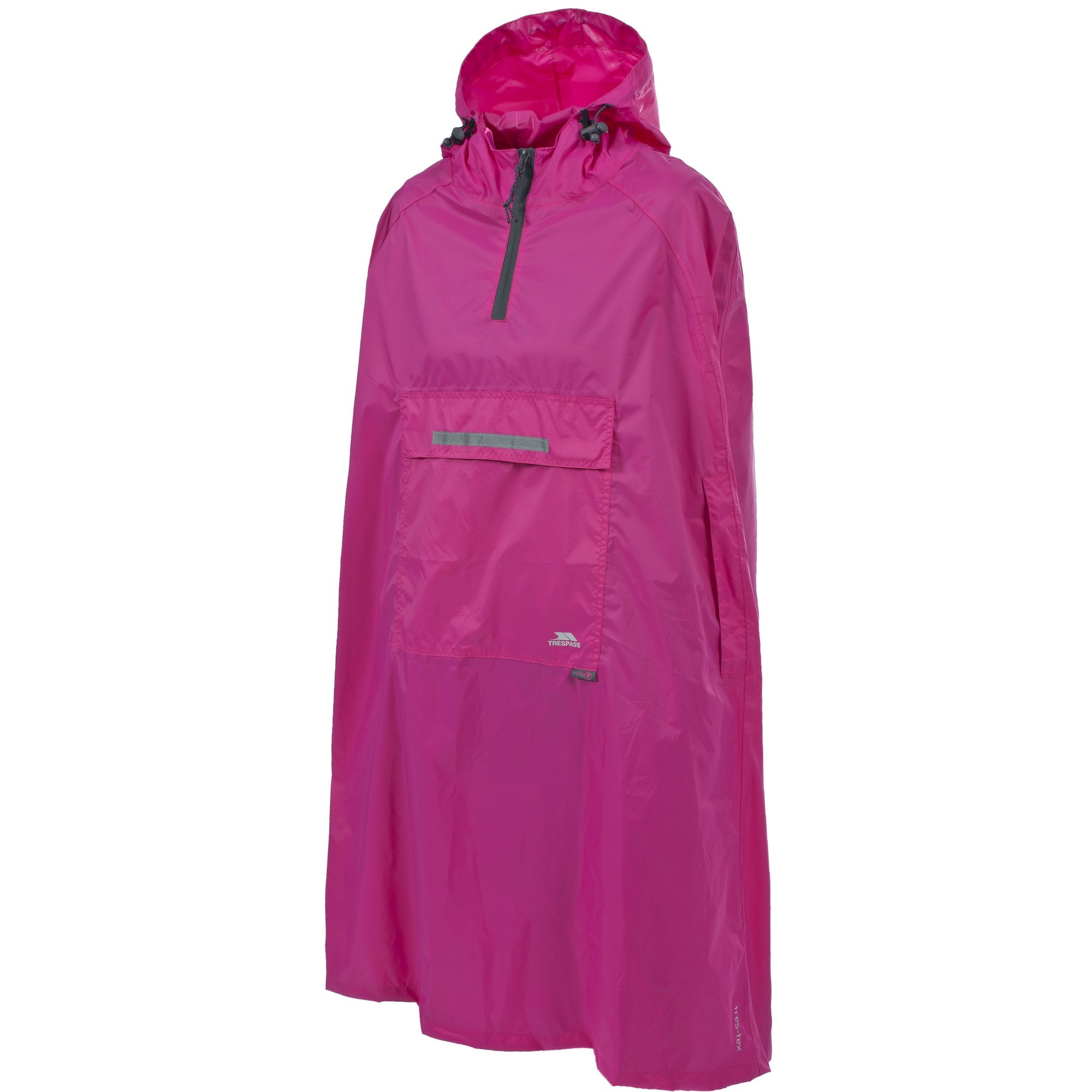 Trespass Men's Dark Pink Qikpac Hooded Waterproof Packaway Poncho In | : Small - Image 3