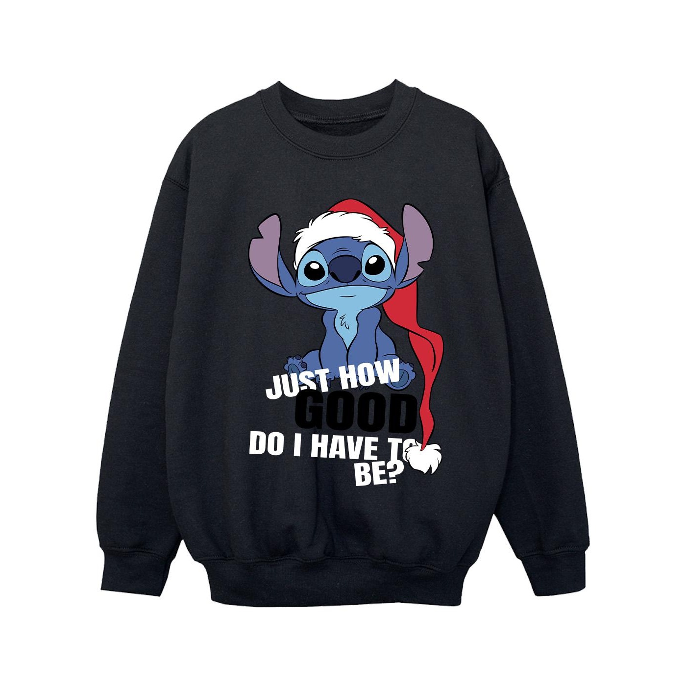 Thumbnail - Disney - "Lilo & Stitch Just How Good" Sweatshirt für Mädchen (Schwarz)