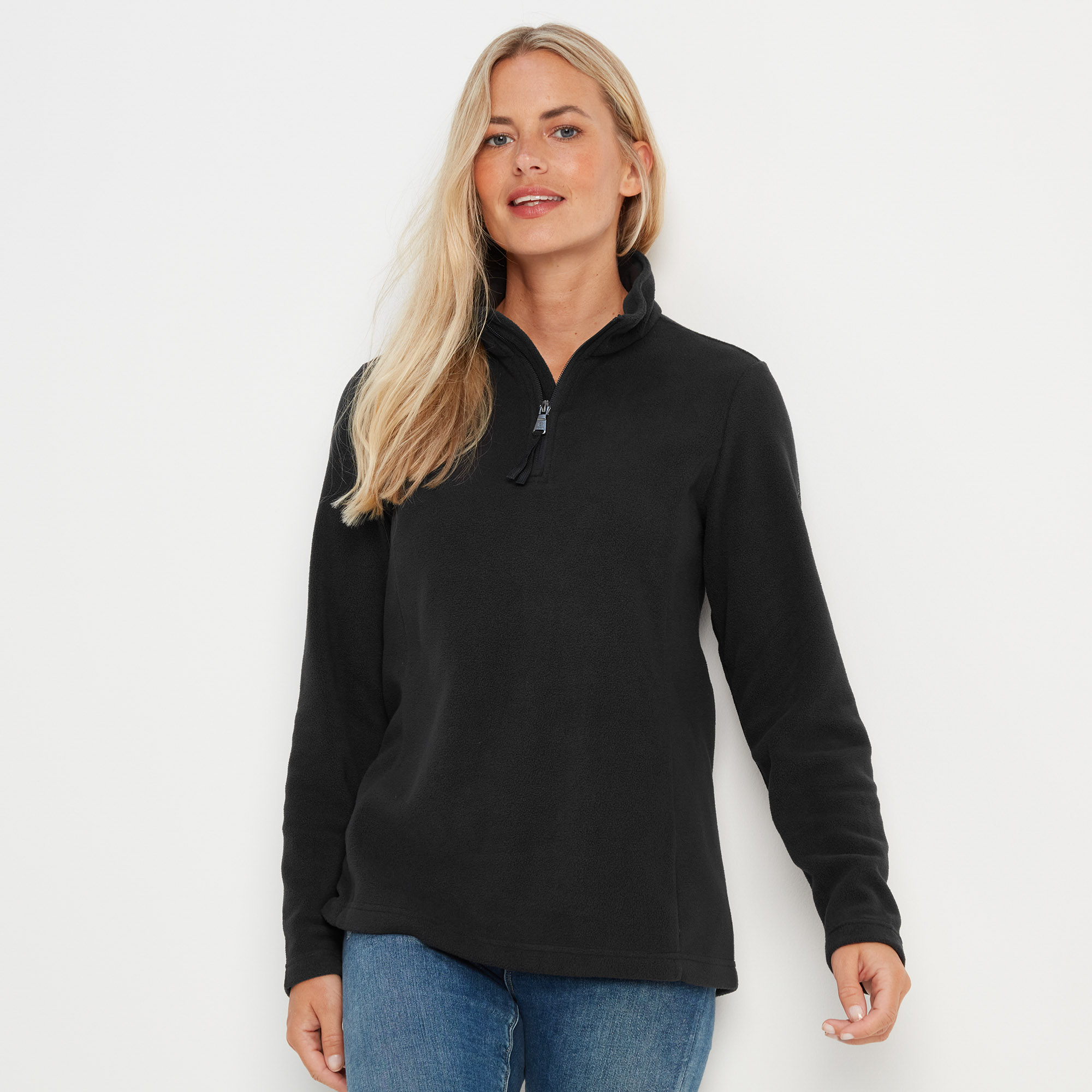 TOG24 Revive Womens Quarter Zip Fleece Black - Size 10 UK
