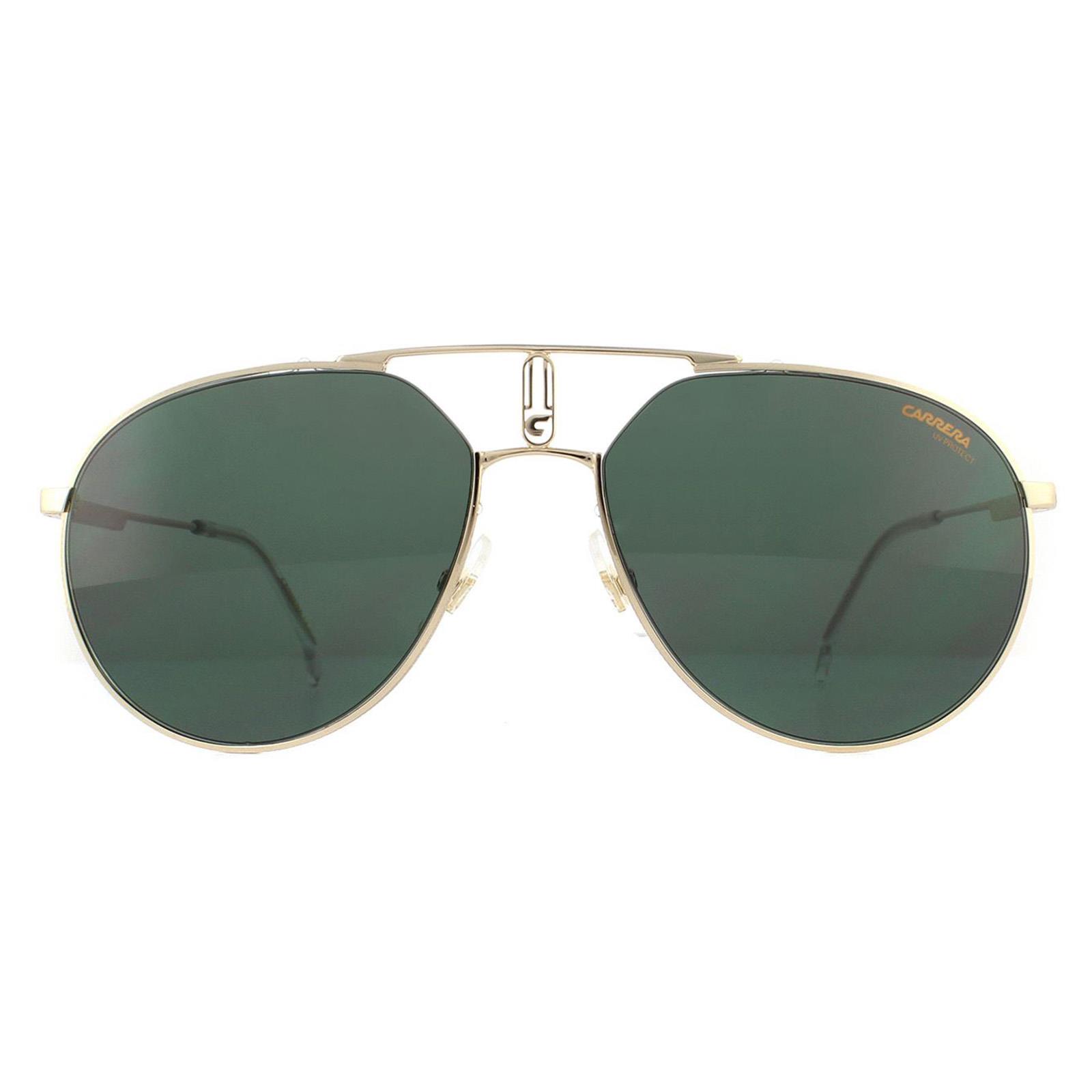 Carrera Aviator Unisex Gold Green Sunglasses Metal - One Size