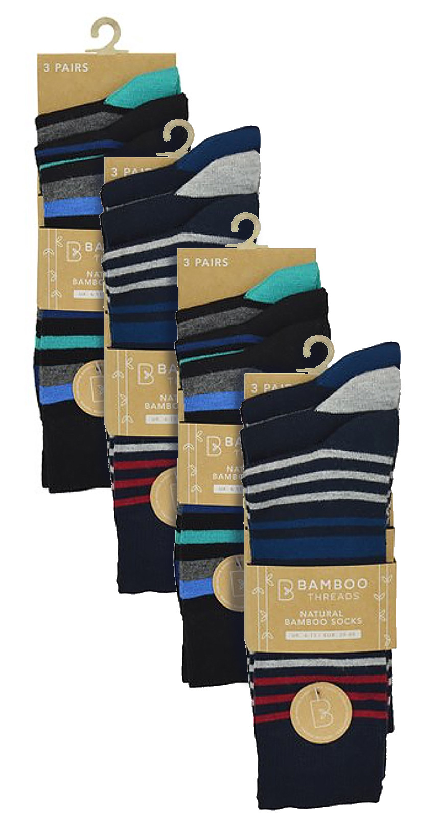 Sock Snob 12 par multipack bambustrumpor för herrar nyhet flerfärgad vadderad rolig design Crew Socks Assorted – bild 2