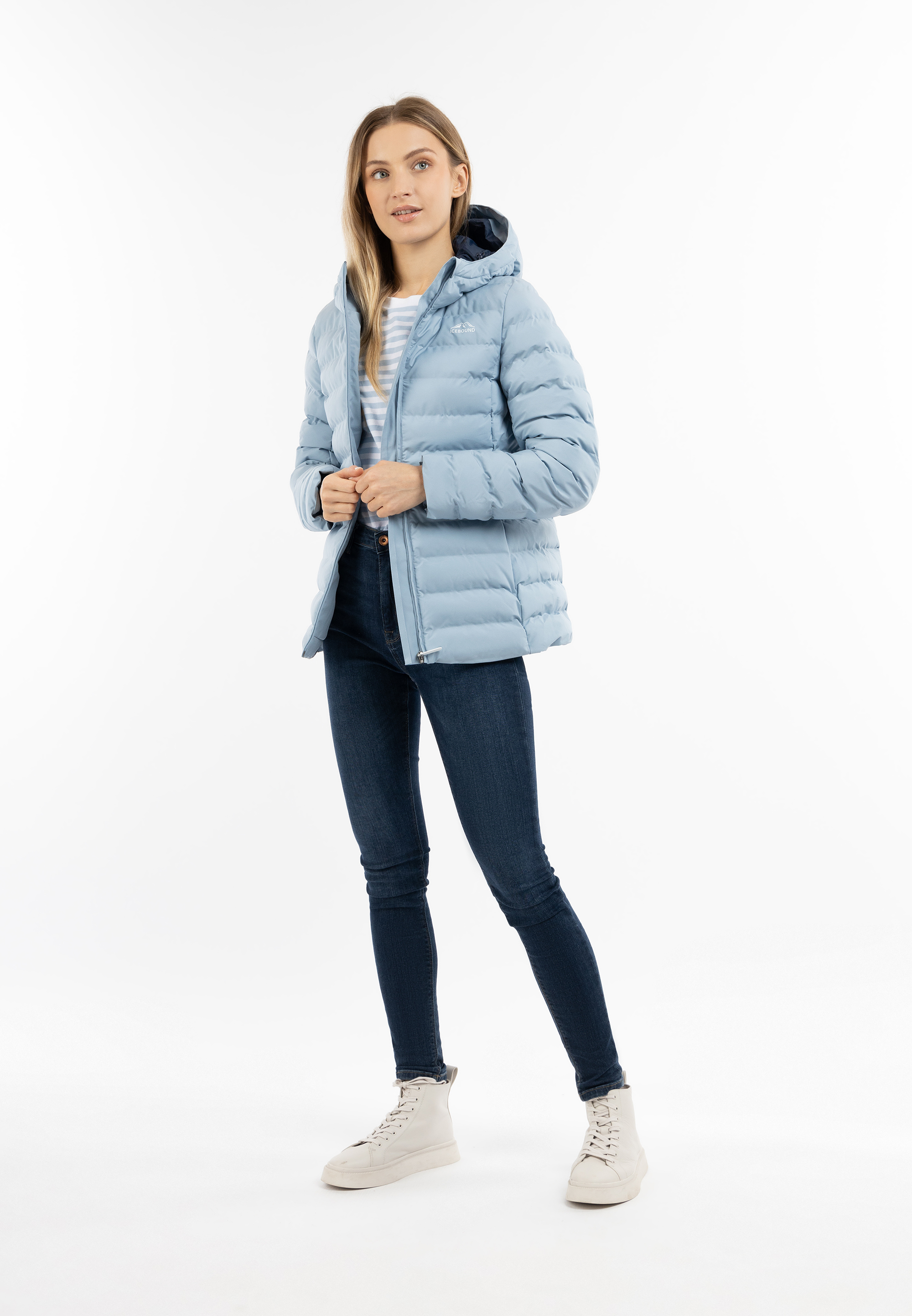 Thumbnail - ICEBOUND Wattierte Winterjacke Damen Hellblau