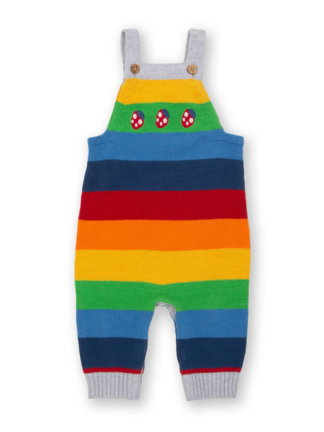 Kite Clothing Baby Unisex Rainbow Knit Dungarees - Multicolour Cotton - Size Newborn