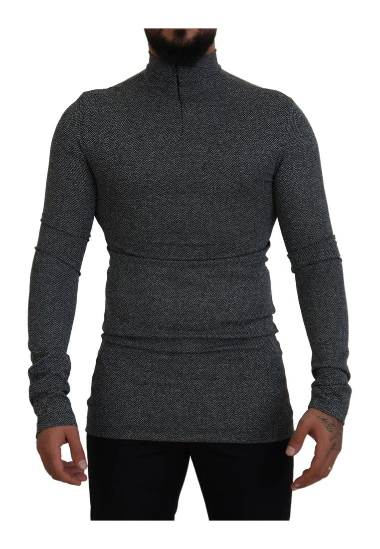 Dolce & Gabbana Mens Dark Gray Nylon Turtleneck Pullover Sweater – Dark Grey material_nylon – Size IT 48 (Mens)