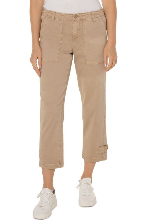 Thumbnail - Utility Crop Cargo Jeans mit schmalem Bein in Biscuit Tan