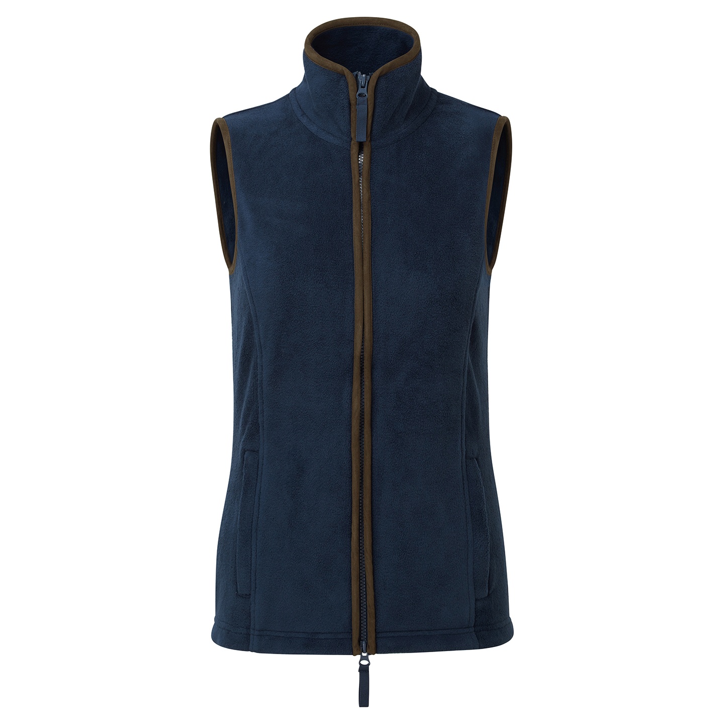 Thumbnail - Premier Womens/Ladies Artisan Fleece-Weste (Marine/Braun)