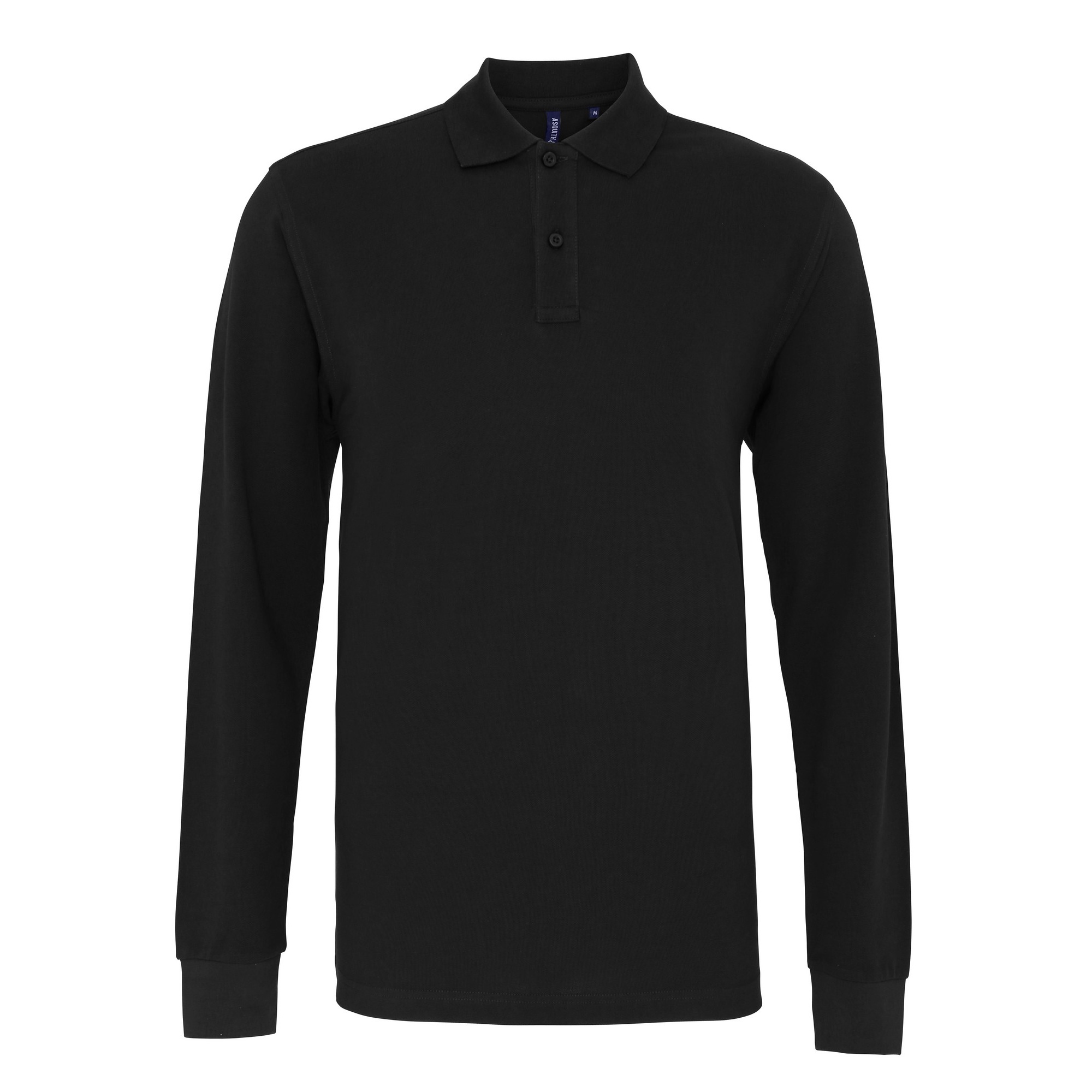 Thumbnail - Asquith & Fox Herren Classic Fit Langarm-Poloshirt (Schwarz)