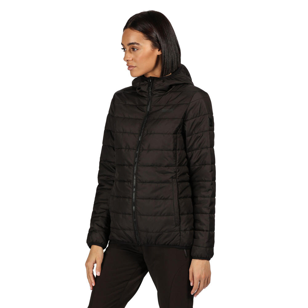 Regatta Womens Helfa Insulated Quilted Hooded Puffa Coat - Black - Size 20 UK