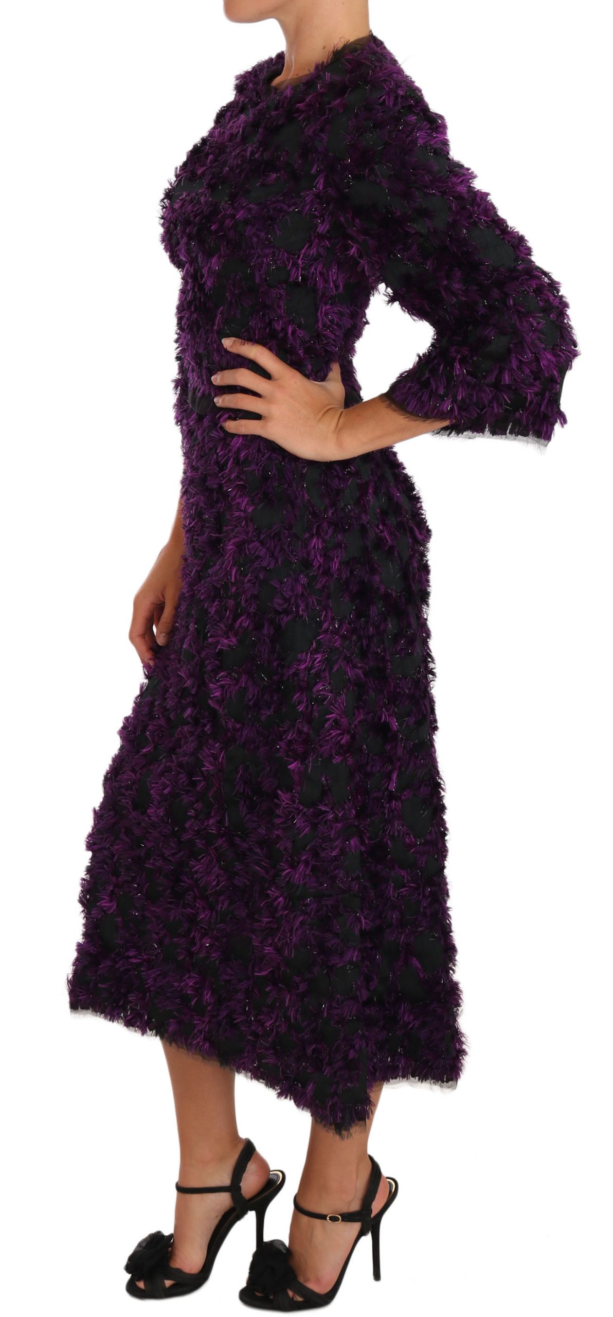 Dolce&Gabbana Lila Fransen Midi Klänning dam – bild 2