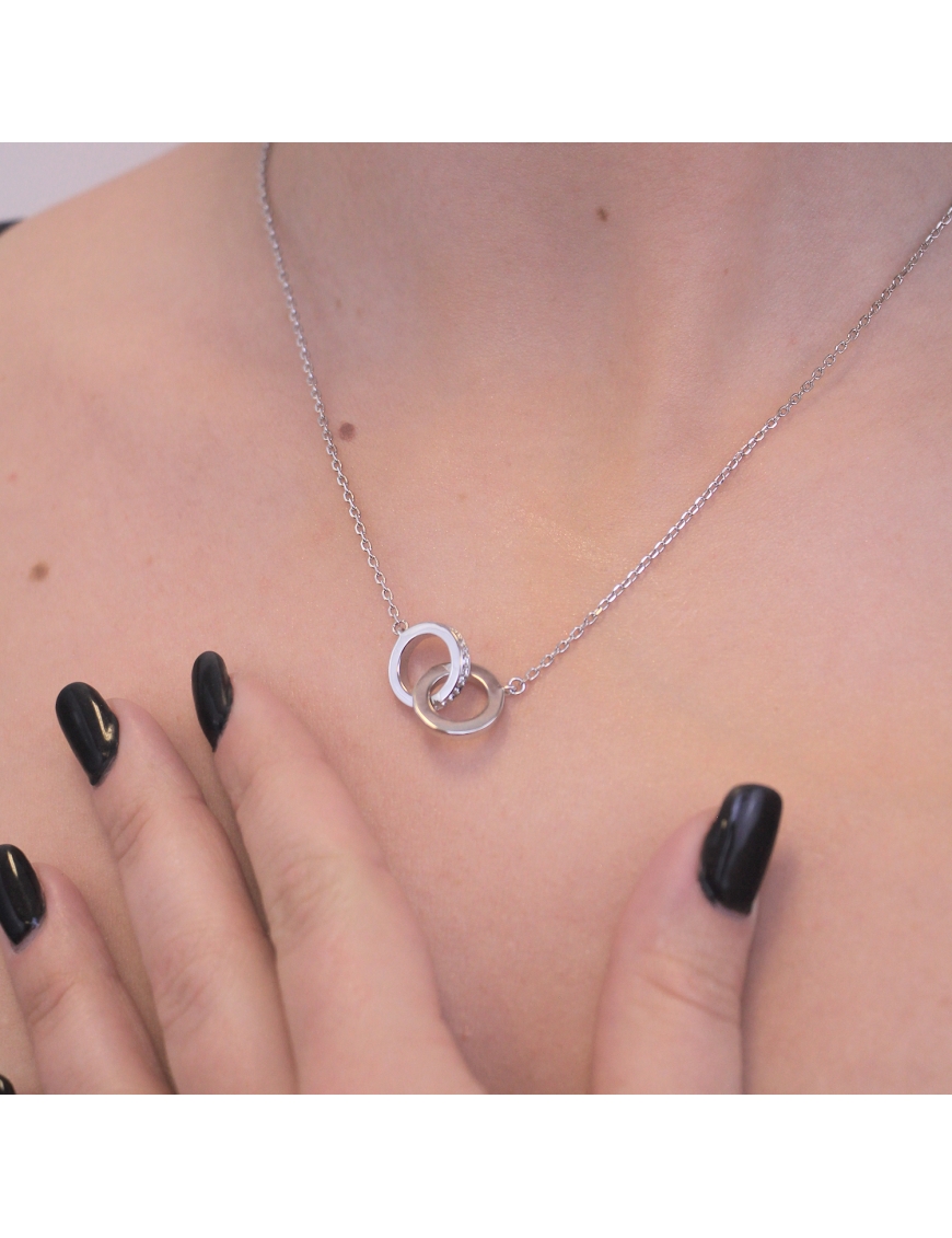 MYC Paris Circle Twin Necklace Silver och kristall halsband dam – bild 2