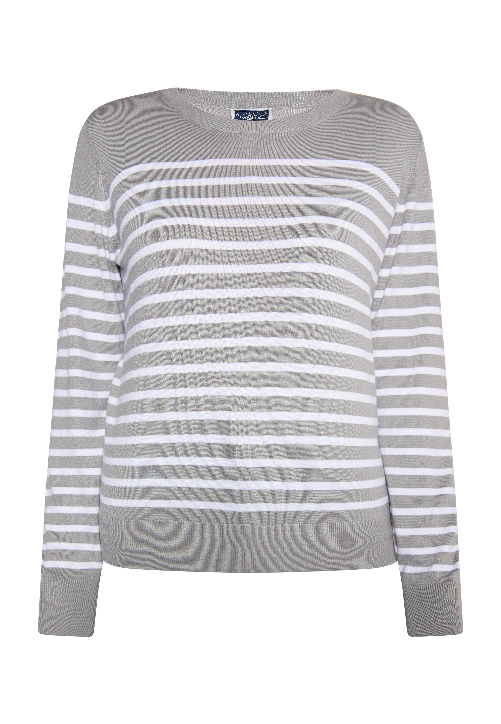 Thumbnail - Dreimaster Strickpullover Damen Grau Weiss