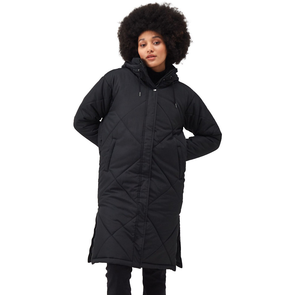 Regatta Womens Cambrie Insulated Padded Longline Jacket Coat - Black - Size 14 UK