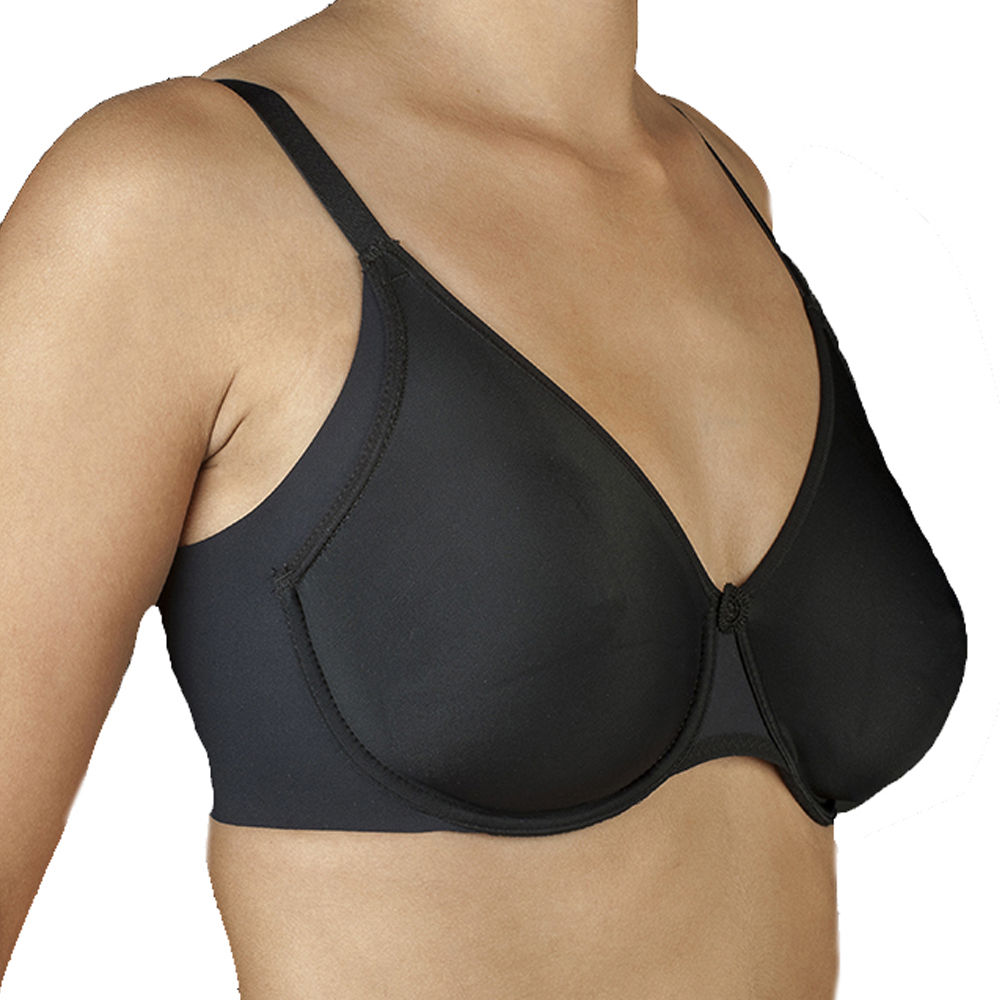 Selene Womens Basic bra with preformed cups EUGENIA woman - Black polyamide - Size 36C