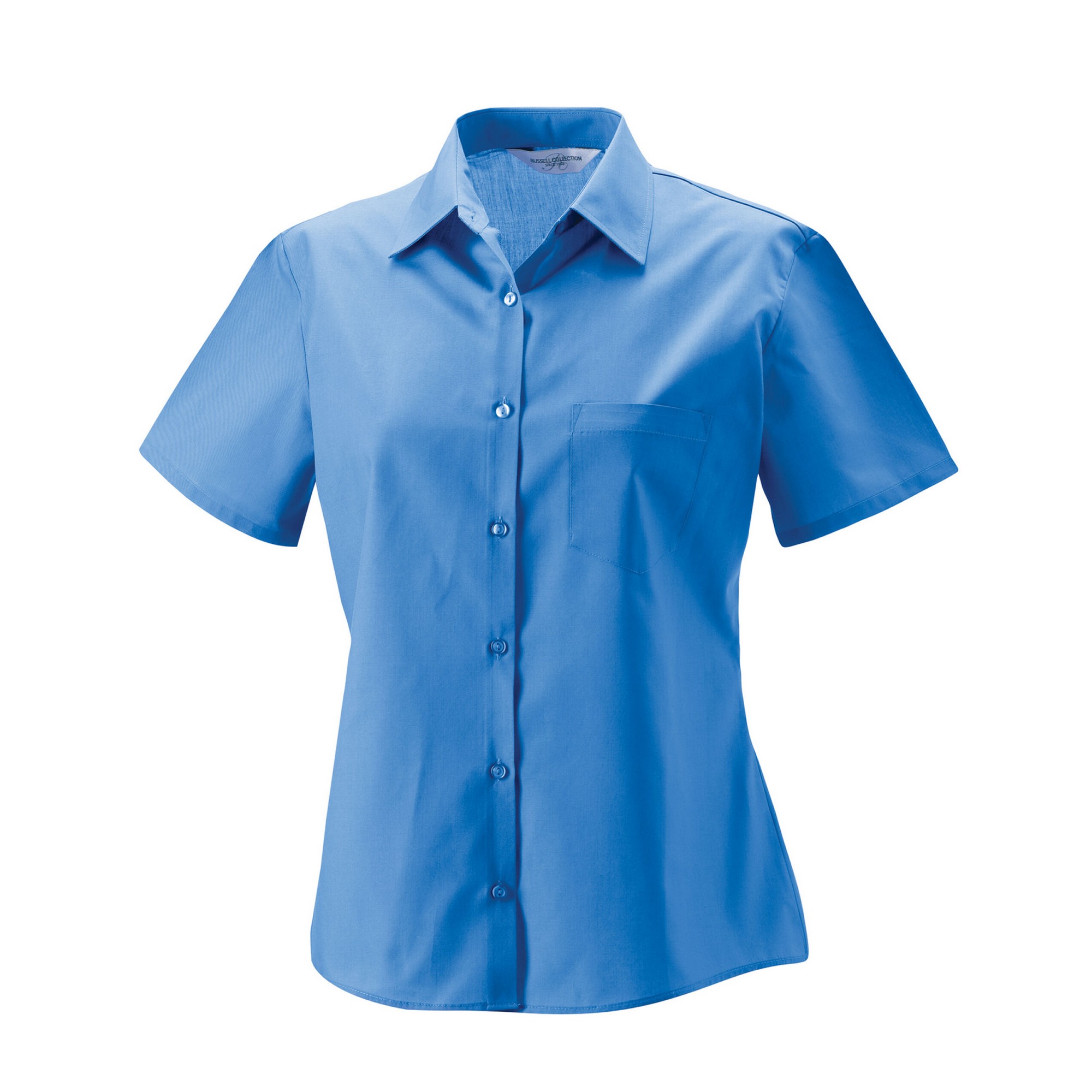 Russell Athletic Collection Womens/Ladies Poplin Easy-Care Short-Sleeved Formal Shirt (Corporate Blue) - Size 3XL