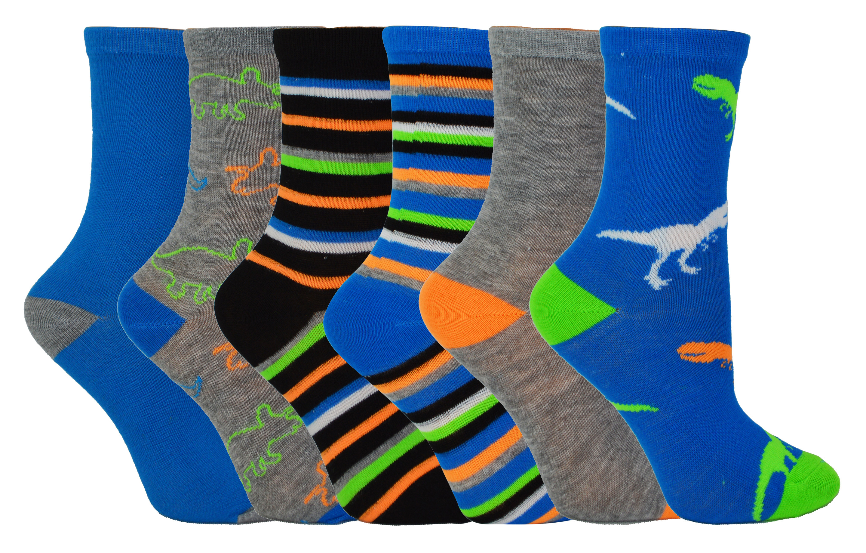 Sock Snob Boys 6 Pairs Assorted Novelty Fashion Ankle Socks