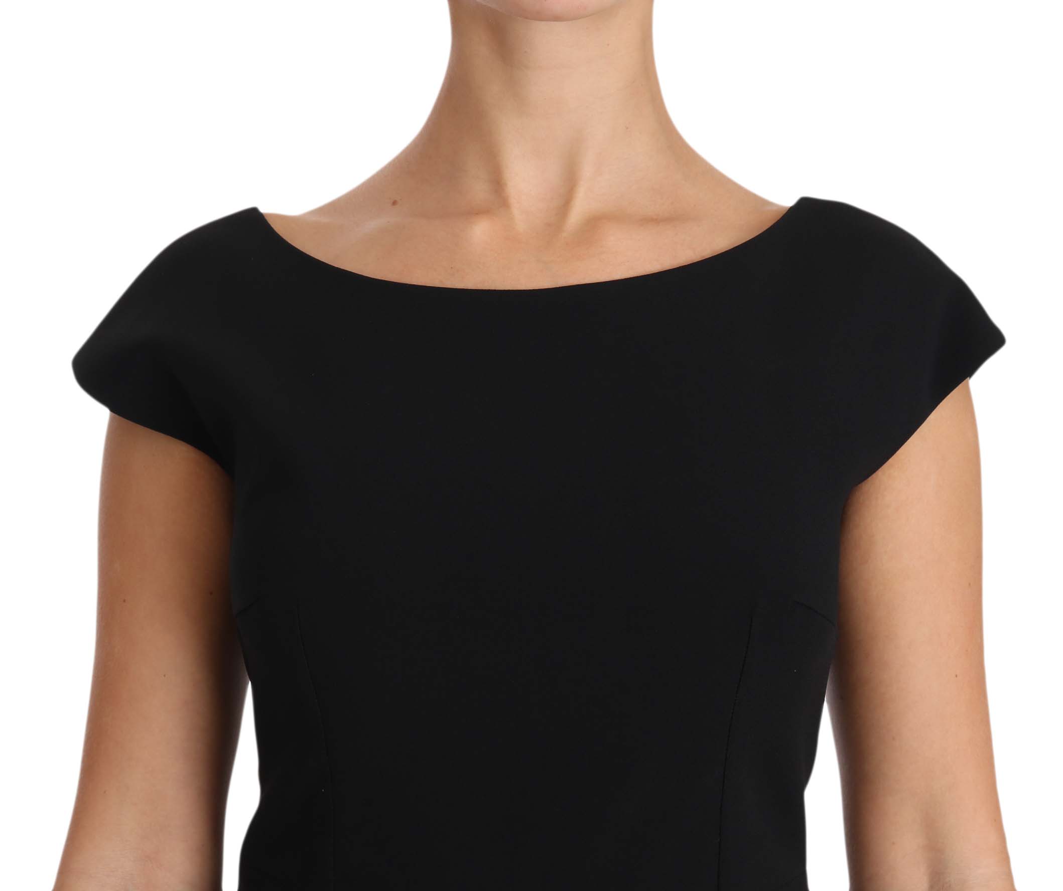 Svart Stretch Fit Flare Klänning Maxi 2