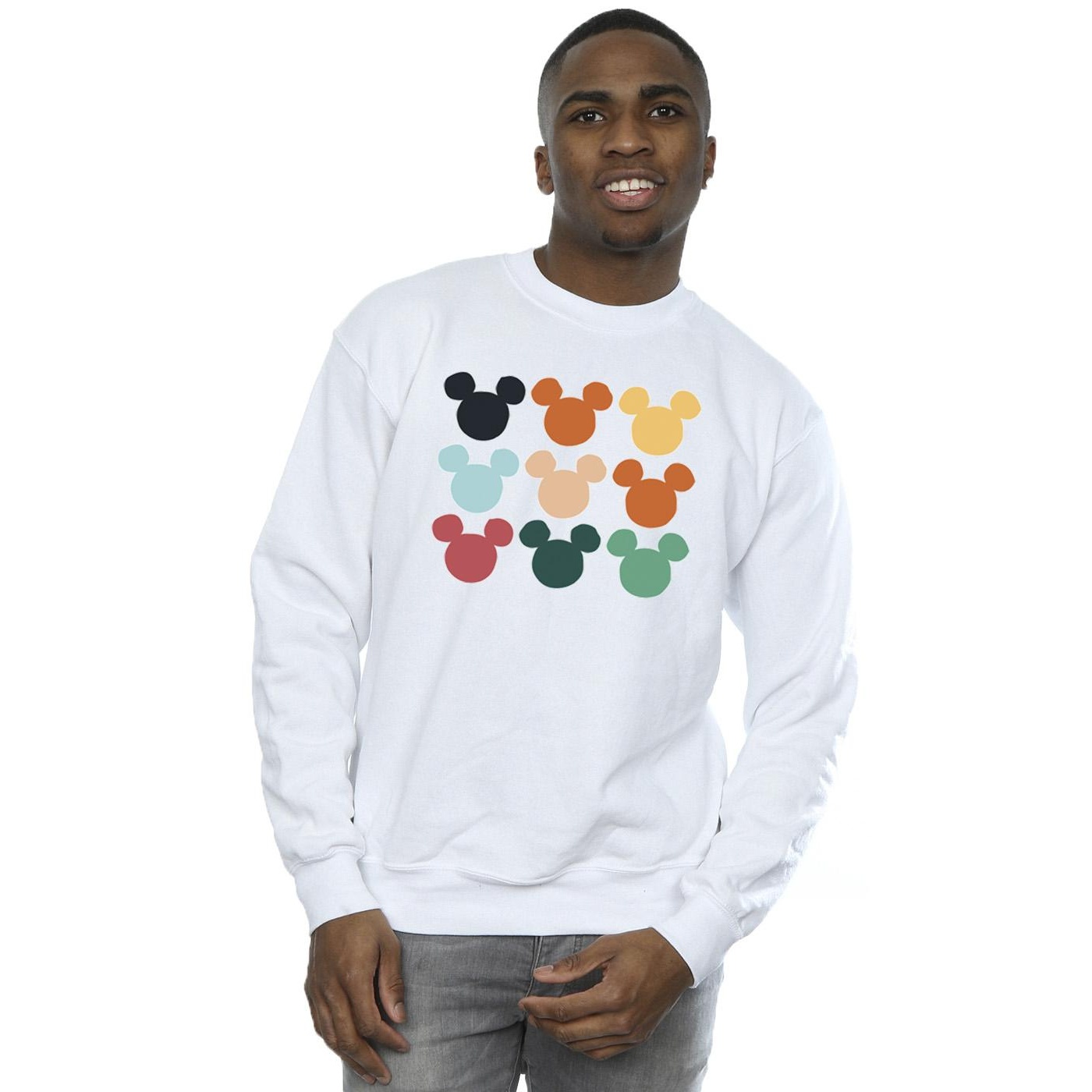 Disney Mens Mickey Mouse Heads Square Sweatshirt (White) herr – bild 2