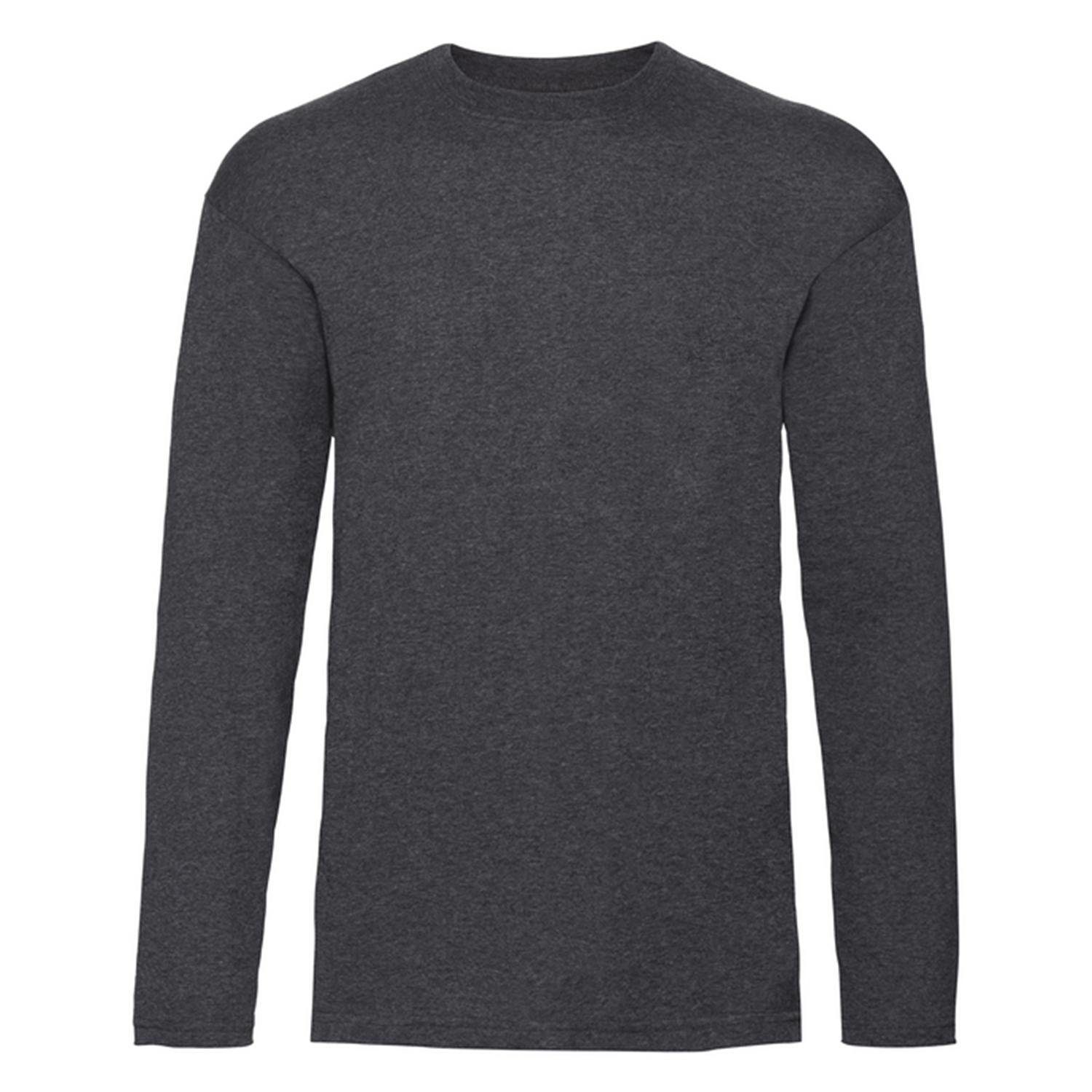 Fruit of the Loom Unisex Adult Valueweight Polycotton T-shirt met lange mouwen (Donkergrijze heide)