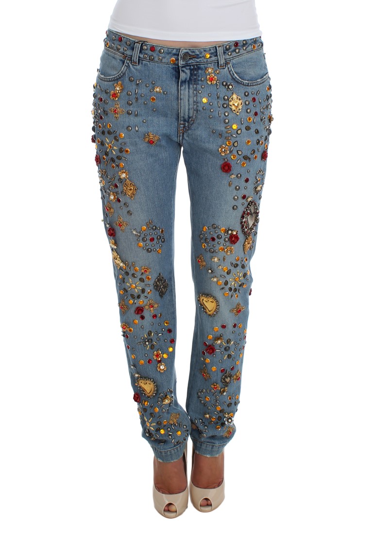 Thumbnail - Dolce & Gabbana Kristallrosen Herzhübsche Jeans