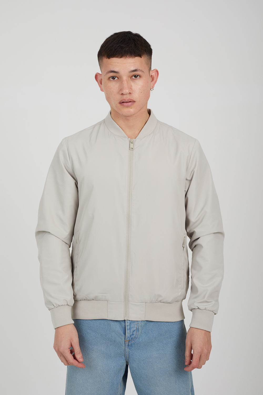 Brave Soul Mens Stone 'Sanjay' Bomber Jacket - Size X-Large