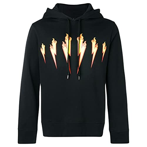 Thunder Flame Lightning Bolt Logo Svart Hoodie 2