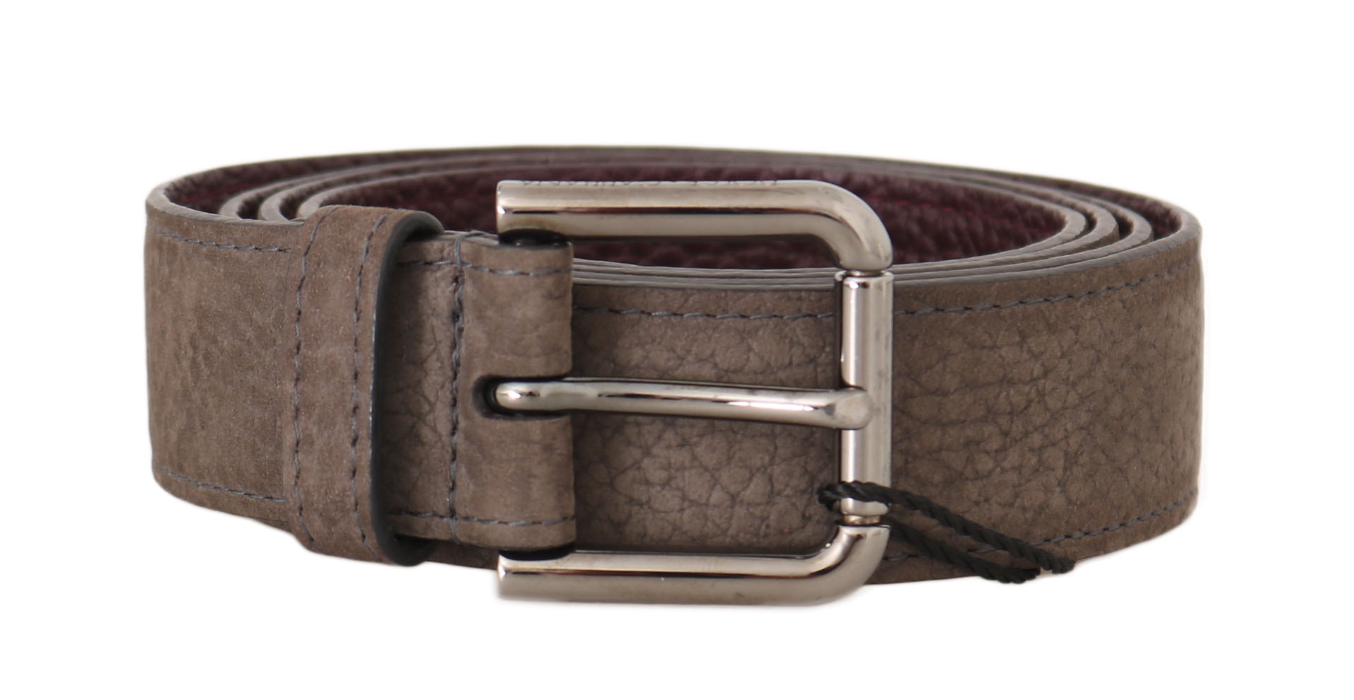 Beige Rådjursläder Silverlogobälte