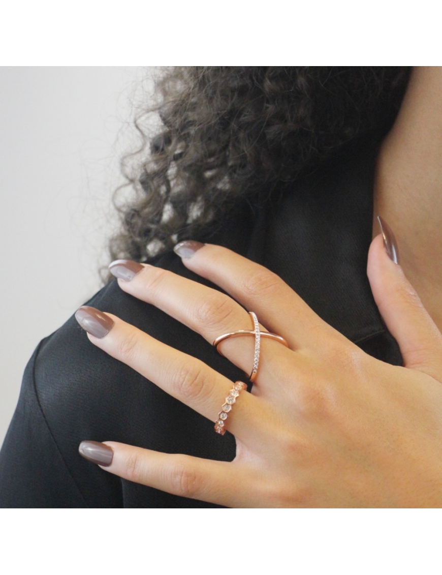 MYC Paris X Duo Ring roséguld och kristall dam – bild 2