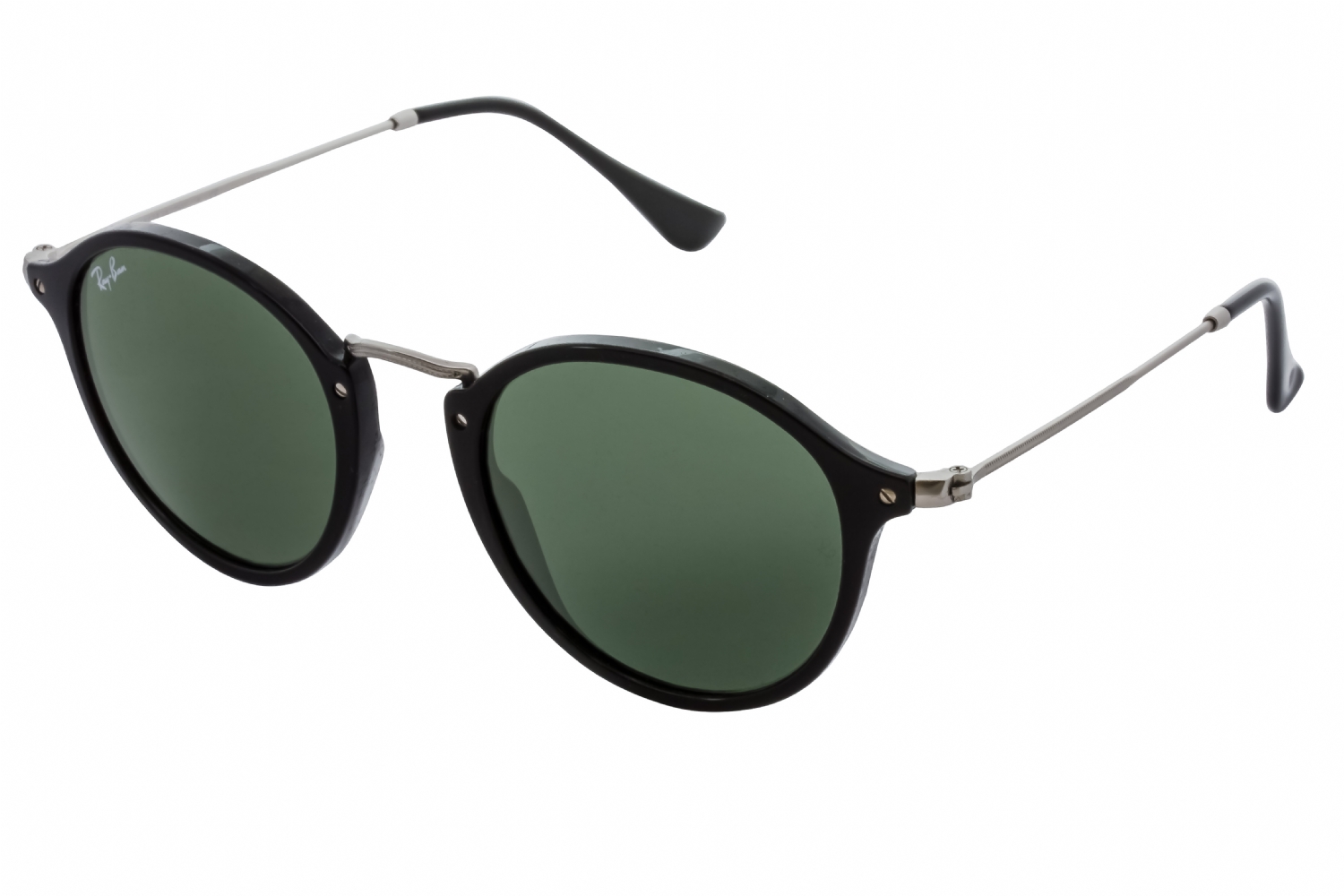 Ray-Ban Zonnebril Round Fleck 2447 901 Zwart & Zilver Groen