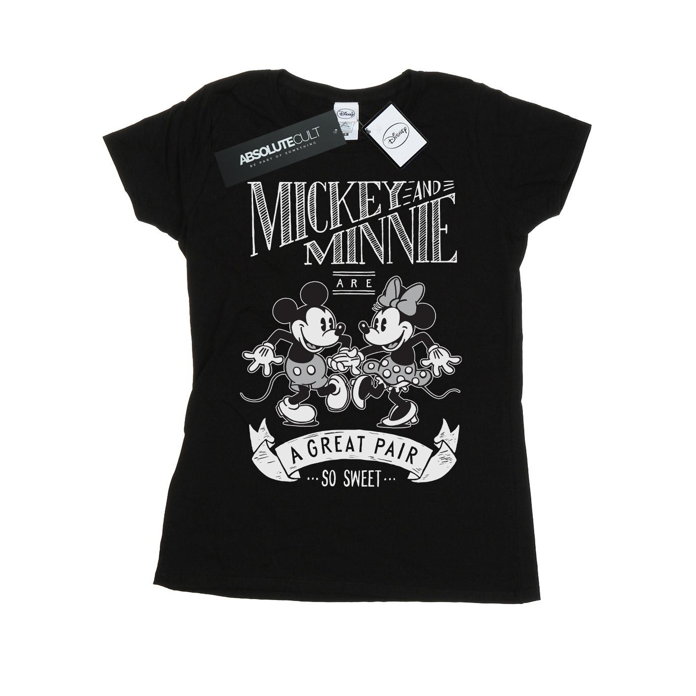 Thumbnail - Disney - "Mickey And Minnie Mouse Great Pair" T-Shirt für Damen (Schwarz)