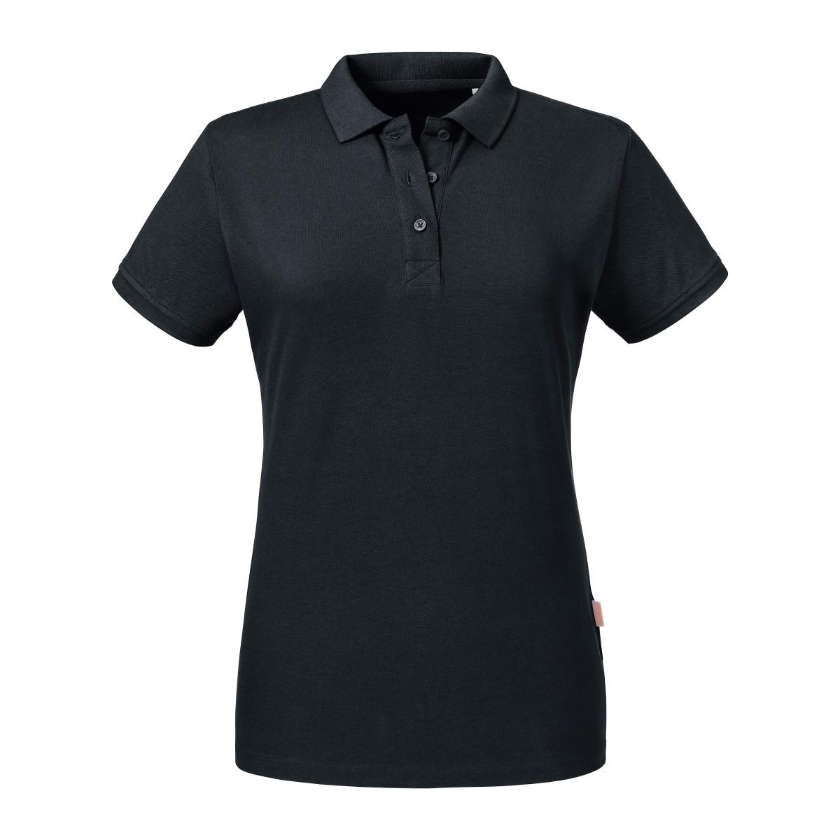 Russell - Poloshirt, Baumwolle aus biologischem Anbau für Damen (Schwarz)